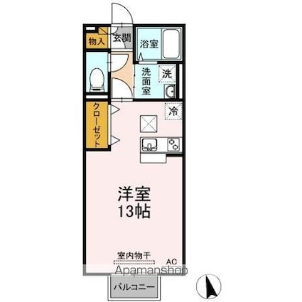 フルジェンテ太田[1R/33.34m2]の間取図