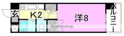メゾン中村３[1K/23.1m2]の間取図