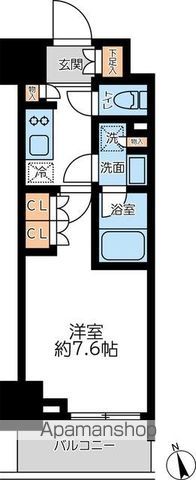 プライマル浅草言問通[1K/25.32m2]の間取図