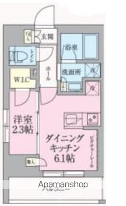 ＡＲＫＭＡＲＫ高円寺[1DK/25.74m2]の間取図