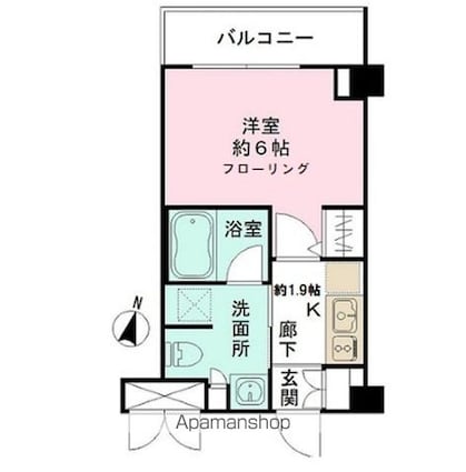 ＣＹＮＴＨＩＡ代田橋ＩＩＩ[1K/21.78m2]の間取図