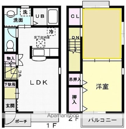 ヴェルドミール港ヶ丘　Ｉ[2LDK/57.9m2]の間取図