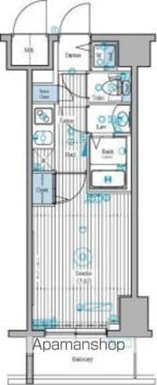 ガーラ・ステーション新宿御苑前[1K/23.49m2]の間取図