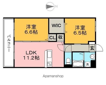 ユーミーサンフレンズ[2LDK/57m2]の間取図