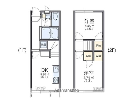 レオパレスリュミエール[2DK/40.47m2]の間取図