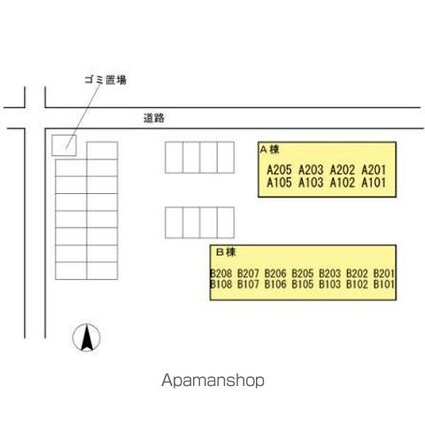 メゾンたちばな　Ｂ棟[1K/26.7m2]の配置図