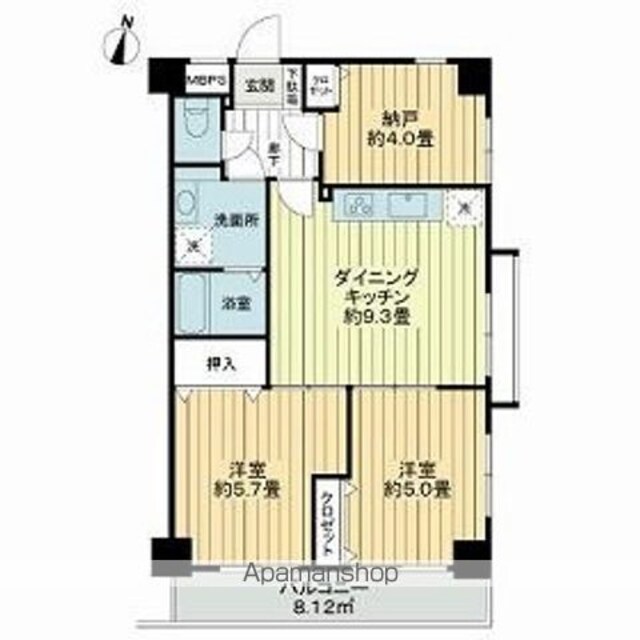 ドムール江古田[2SDK/60m2]の間取図