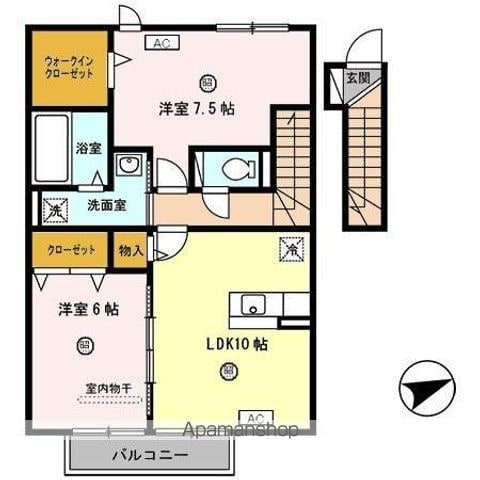 和歌山市岩橋のアパートの間取り