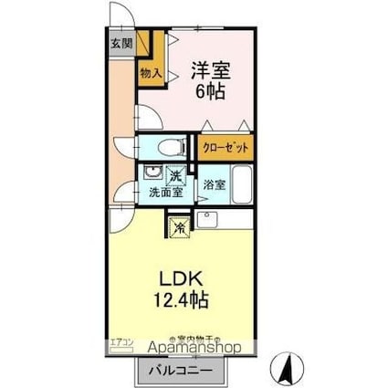 エスペランサ　Ⅰ[1LDK/45.81m2]の間取図