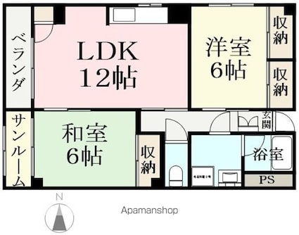 至民ハイツ[2LDK/66.31m2]の間取図