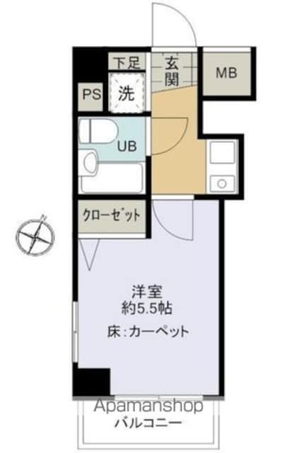 フェニックス茗荷谷[1K/16.55m2]の間取図