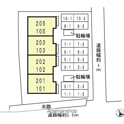 和歌山県和歌山市栗栖[2LDK/63.35m2]の配置図