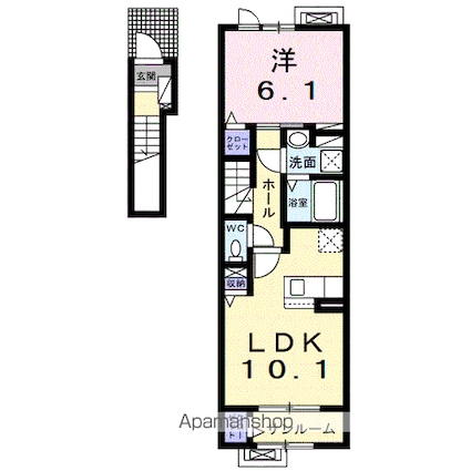 サンフローラ・グレース[1LDK/46.29m2]の間取図