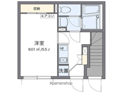 クレイノボンボン　桜[1K/20.32m2]の間取図