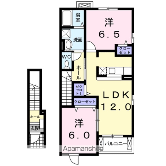 アクテュエルＴ[2LDK/58.86m2]の間取図