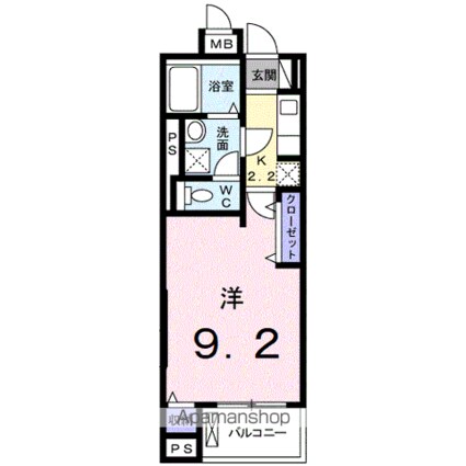 パフュームⅢ[1K/30.05m2]の間取図