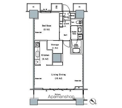 ＴＨＥ　ＴＯＫＹＯ　ＴＯＷＥＲＳ　ＭＩＤＴＯＷＥＲ[1LDK/67.72m2]の間取図