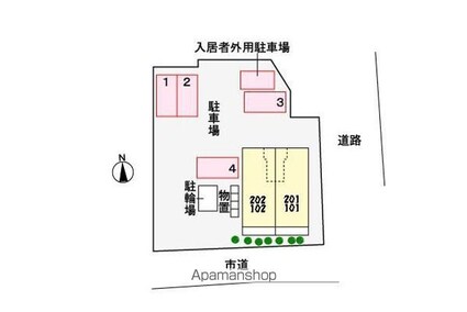 フォーシーズン[1LDK/42.04m2]の配置図