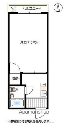 プレアール東古松[1K/22m2]の間取図