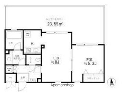 レジディア笹塚[1DK/36.75m2]の間取図