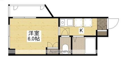 広島県広島市南区大州３丁目[1K/19.56m2]の間取図