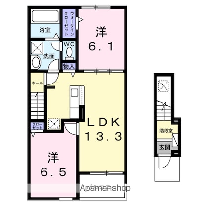 ベリッシマ　Ⅱ[2LDK/59.58m2]の間取図