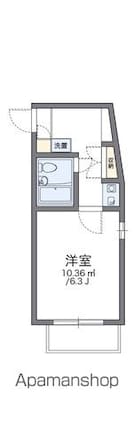 レオパレスＲＸ早稲田第２[1K/19.04m2]の間取図