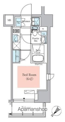 アーバネックス大井仙台坂[1K/20.76m2]の間取図