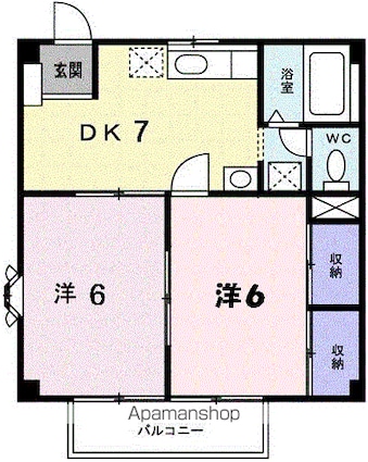 アーバンＦ[2DK/40.57m2]の間取図