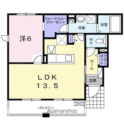 カープⅠ[1LDK/47.91m2]の間取図