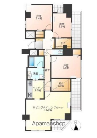 【府中市宮町のマンションの間取り】