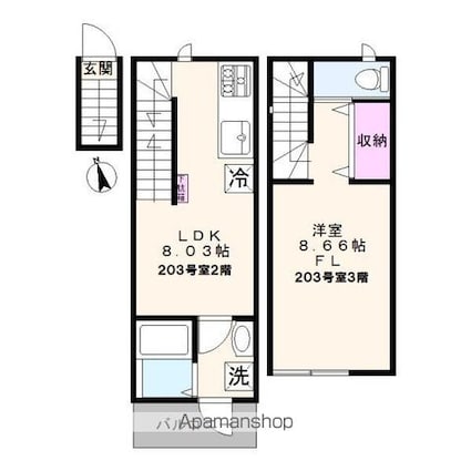 チャルテ西早稲田[1LDK/39.89m2]の間取図