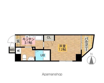 ＤｅＬＣＣＳ西池袋[1K/23.29m2]の間取図