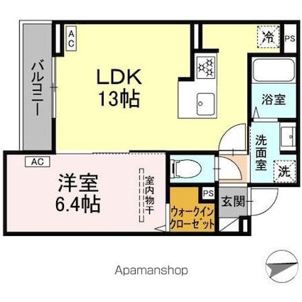 セレスティア祖師谷[1LDK/42.29m2]の間取図