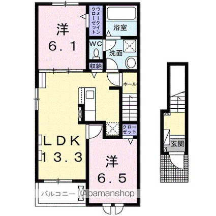 エトワール　Ｃ[2LDK/59.55m2]の間取図