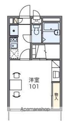 レオパレスエントラレ[1K/23.18m2]の間取図