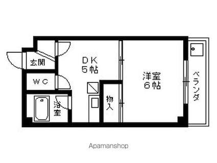 プラザダイエー草津[1DK/25m2]の間取図