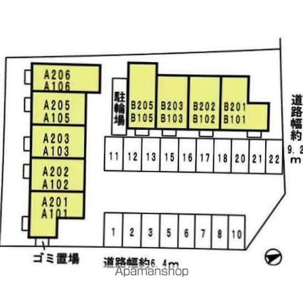 和歌山県和歌山市三葛[1LDK/33.39m2]の配置図