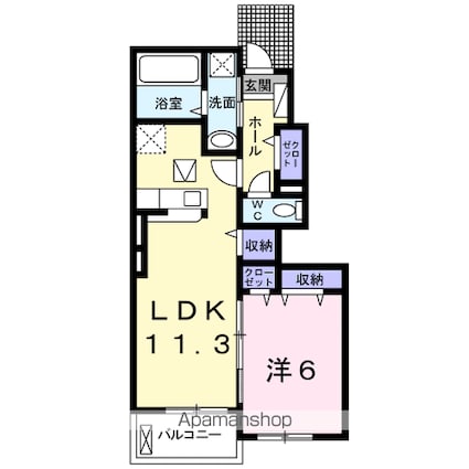 ガーデン　パレス[1LDK/44.22m2]の間取図