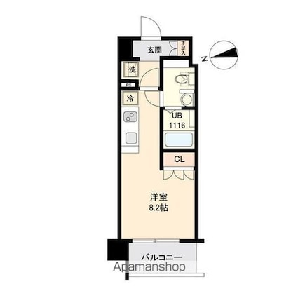 ＬａＳａｎｔｅ薬師堂[1R/22.99m2]の間取図