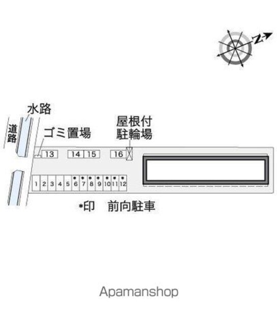 レオパレスレイズ[1K/23.61m2]の配置図