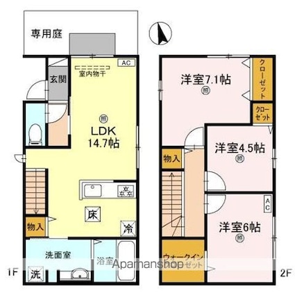 アスターテラス[3LDK/82.52m2]の間取図
