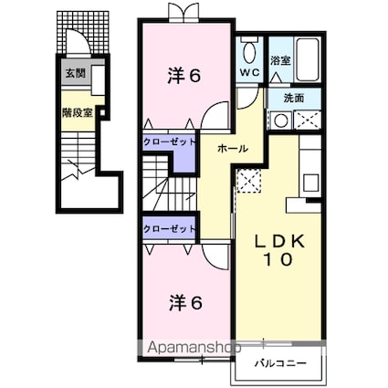 和歌山県和歌山市磯の浦[2LDK/57.22m2]の間取図