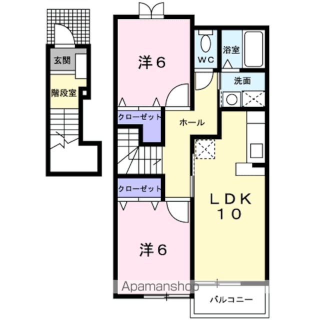 和歌山県和歌山市磯の浦[2LDK/57.22m2]の間取図