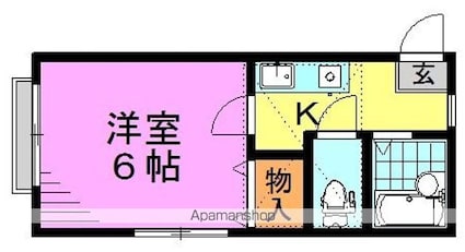 プランドール[1K/17.72m2]の間取図