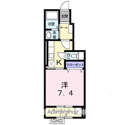 クラール　ハウス・ツキミ[1K/30.79m2]の間取図