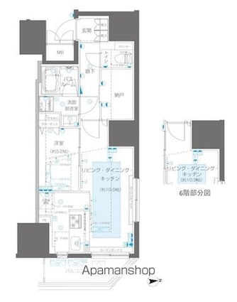 ＺＯＯＭ信濃町[1LDK/43.34m2]の間取図
