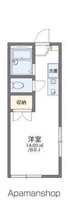 レオパレスリバーサイド染地[1K/19.05m2]の間取図