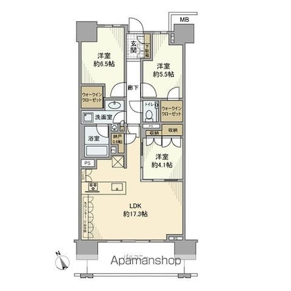 アトラス加賀[3LDK/76.59m2]の間取図