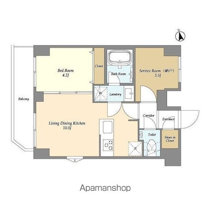 Ａｕｇｕｓｔａ　Ｒｅｓｉｄｅｎｃｅ大森[1SLDK/40.88m2]の間取図